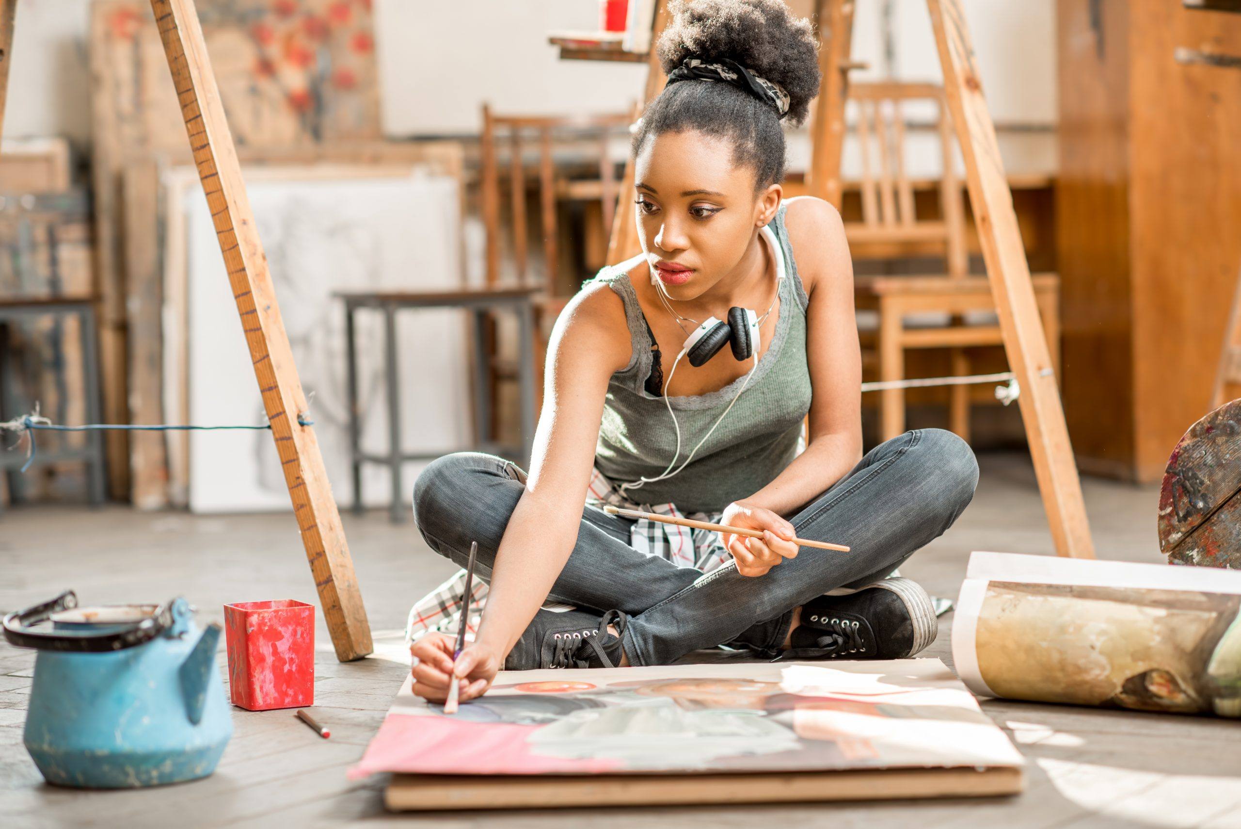 Black women painting