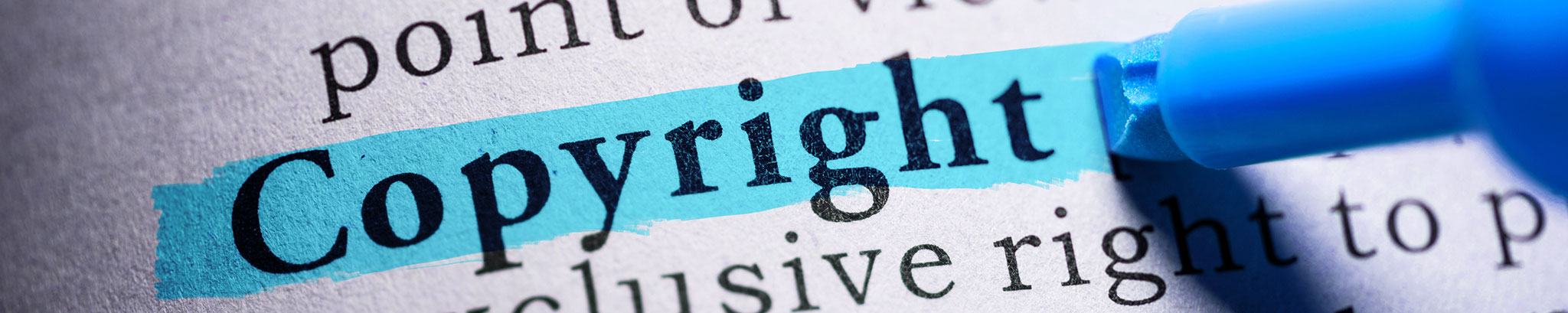 The word Copyright highlighted in blue