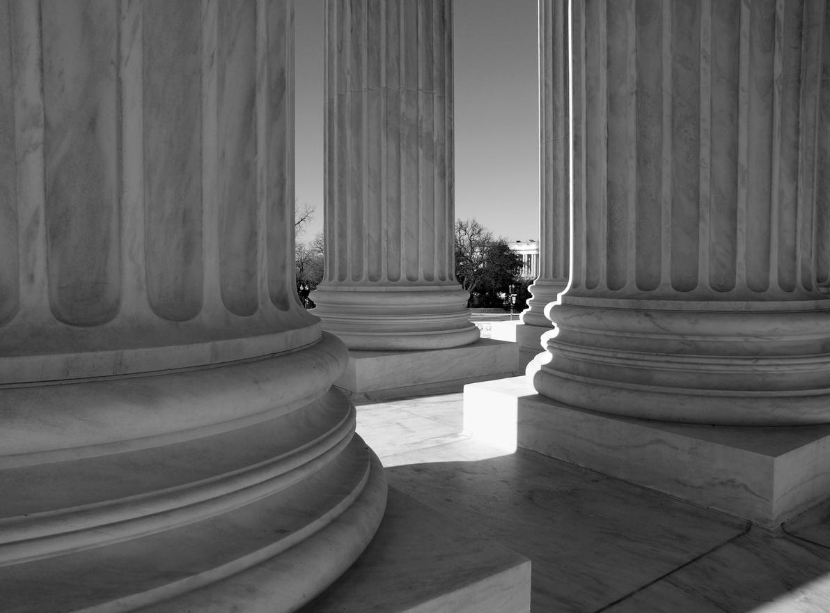 Supreme Court Columns Black and White