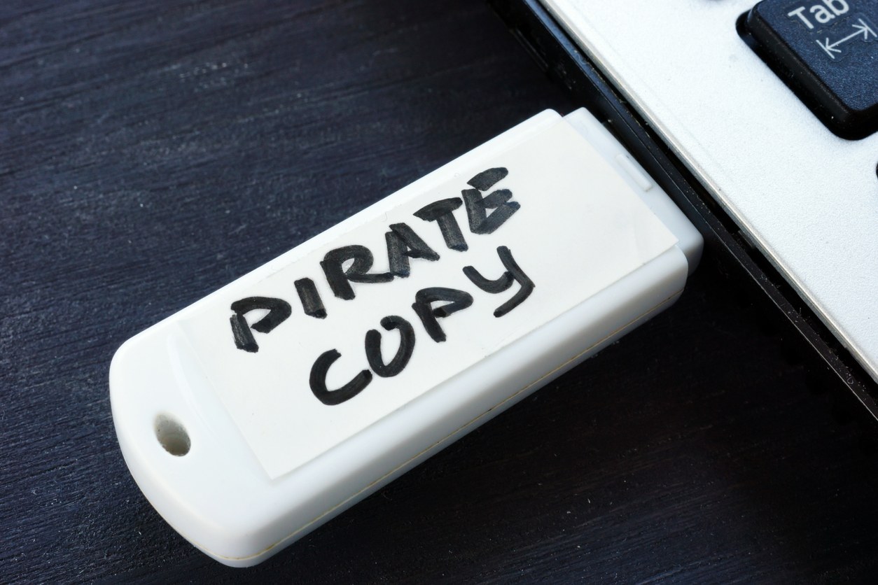 Pirate copy written on a flash drive