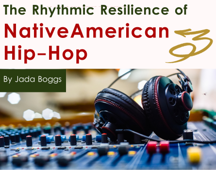 Native American Hip-Hop graphic with headphones