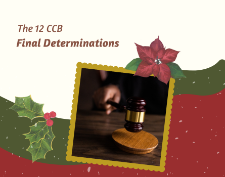 The 12 CCB Final Determinations